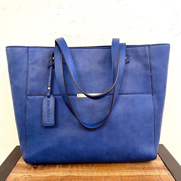 Sole Society Blue Laptop Tote NEW - Picture 6 of 9